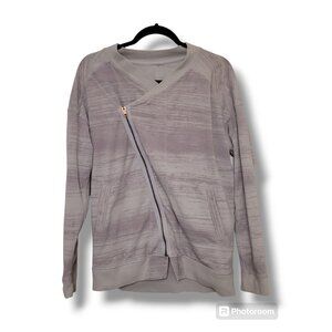 🌼HP🌼 Lululemon Gray Stripes Mula Bundle Wrap Jacket w/ Angle Zipper - Size 8